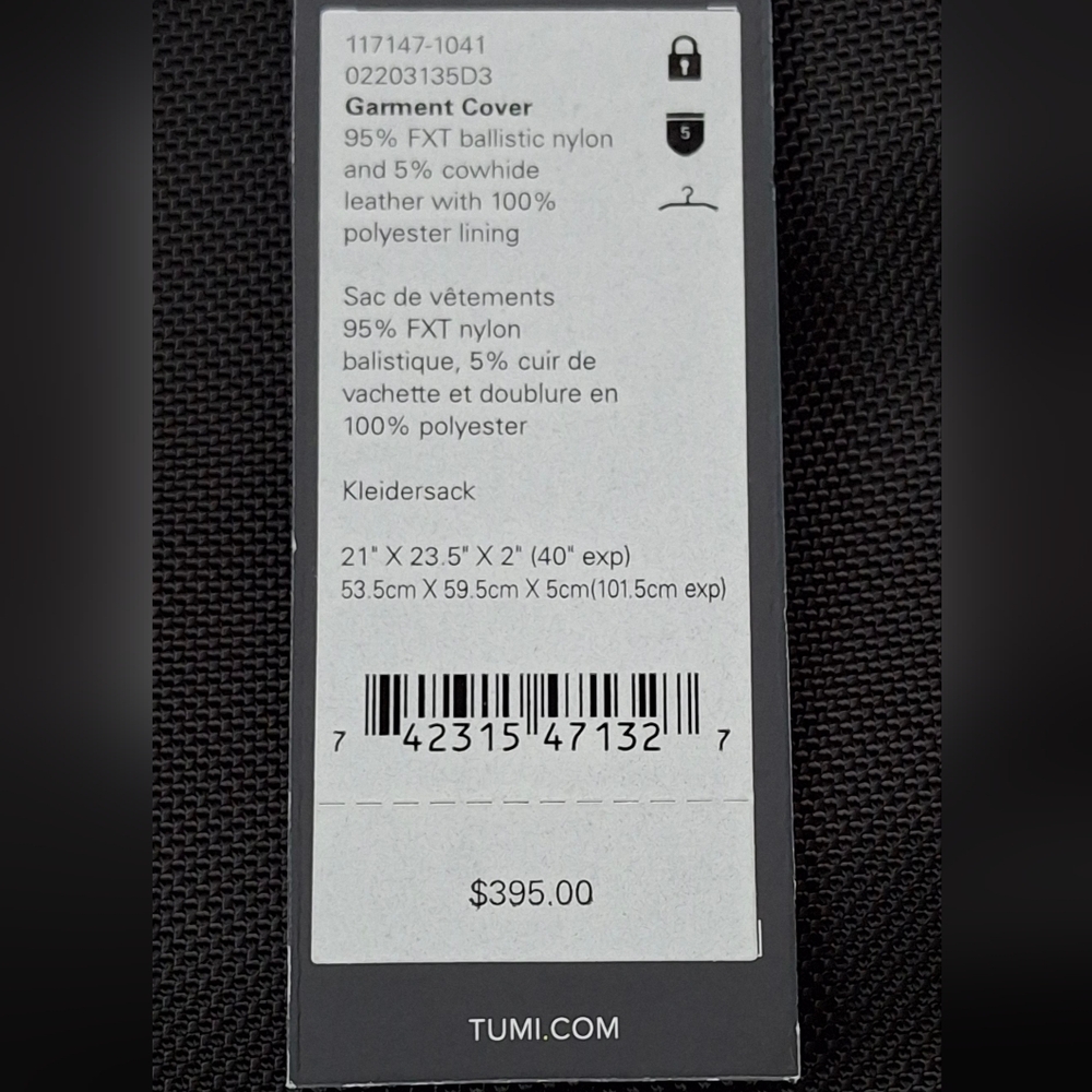 Tumi Garment Cover - Picture 4 of 16